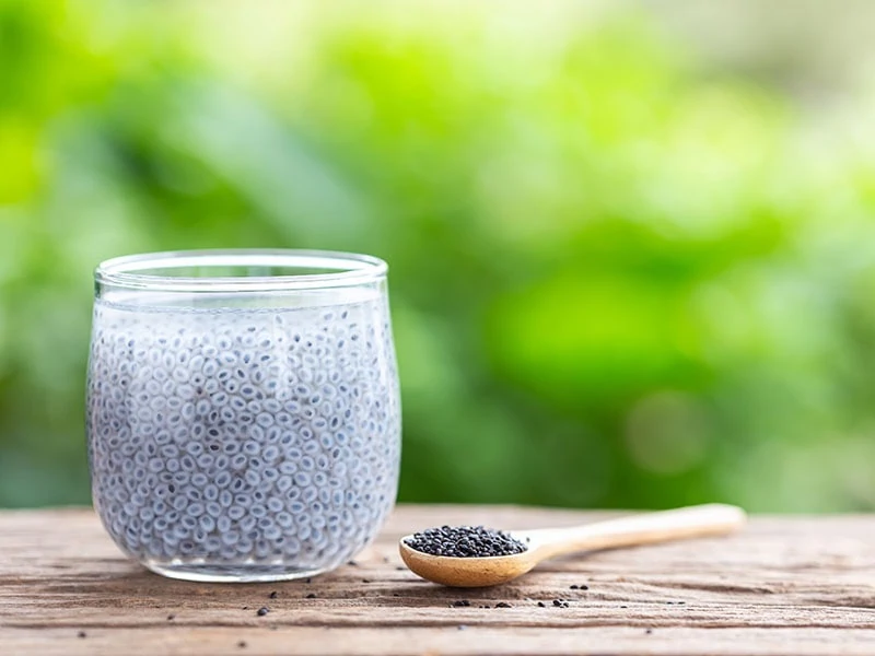 Lemon Basil Seeds Glass