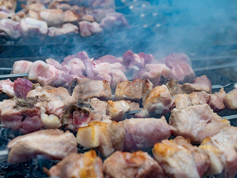 Mtsvadi Shashlik Preparation