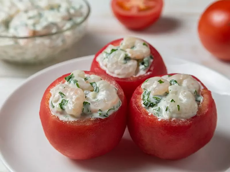 Tomates Aux Crevettes Grises