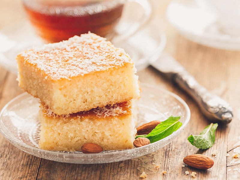 Two Slices Homemade Semolina Cake