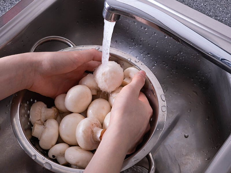 Washing Mushrooms