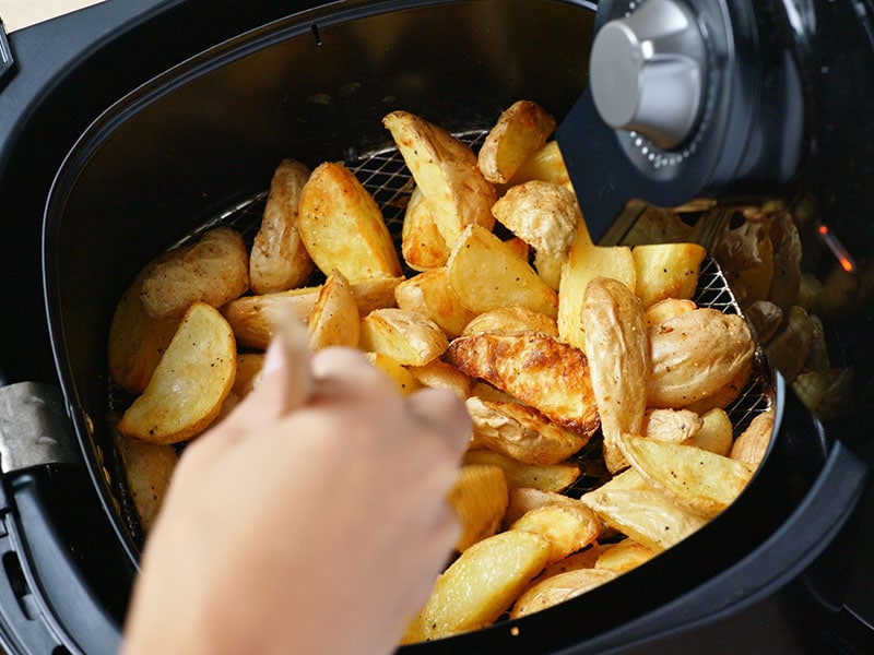 Enjoying Many Different Fried Foods