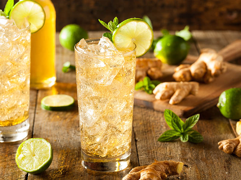 Golden Ginger Beer Lime Mint