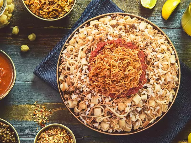 Kushari Egyptian Rice And Lentils