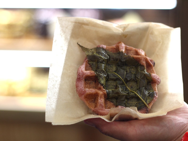 Sakura Leaf Waffles