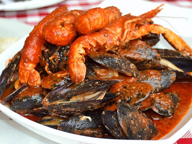 Seafood In Wine Sauce