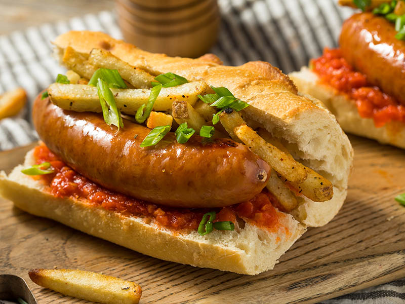 Meatless Merguez Frites Sausage Sandwiches