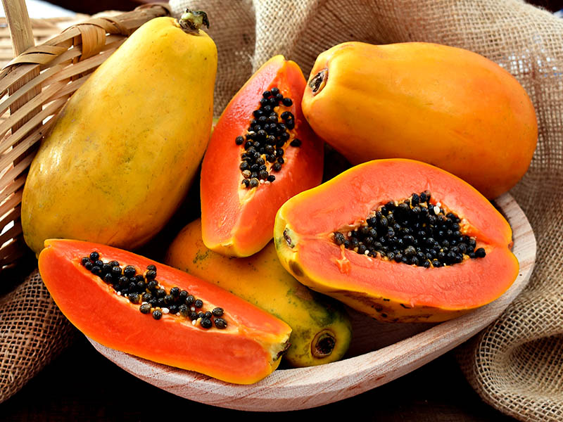 Papaya Flesh And Seeds