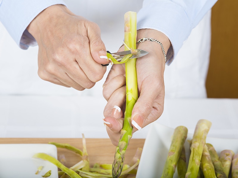 Trying Peeling Asparagus