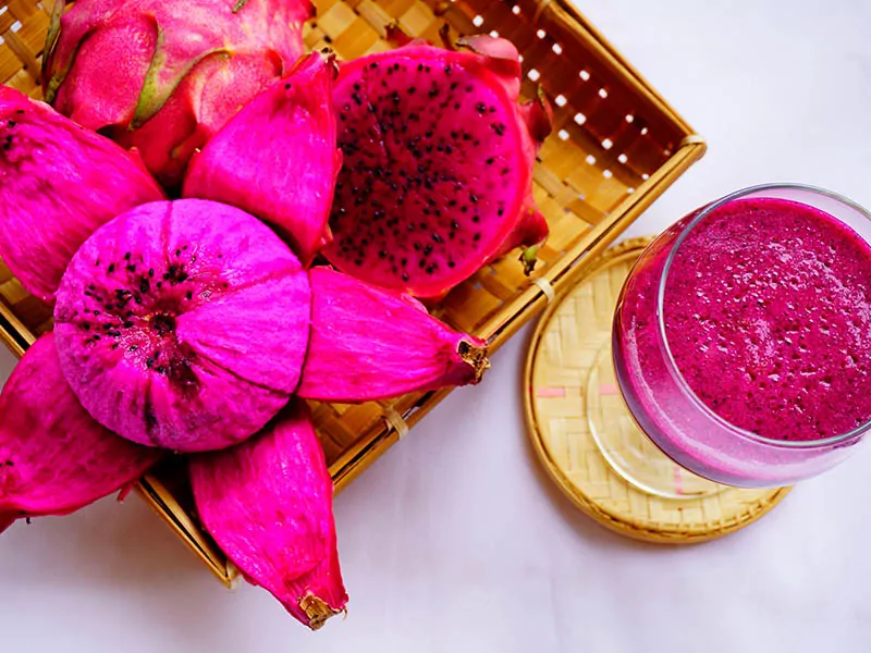 Glass Of Pitaya Peel Smoothie