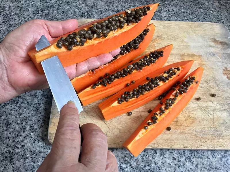 Regular Method To Cut Papaya