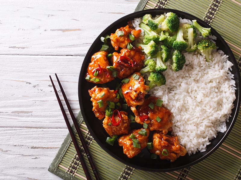 Rice And Steamed Broccoli