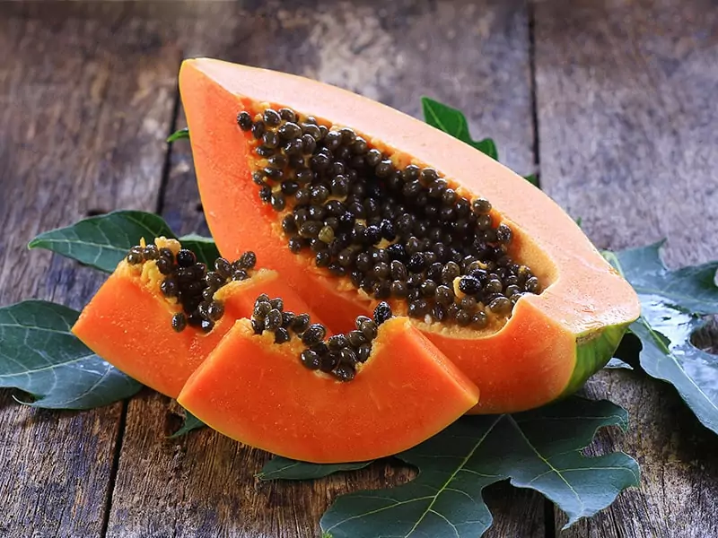 Sliced Papaya