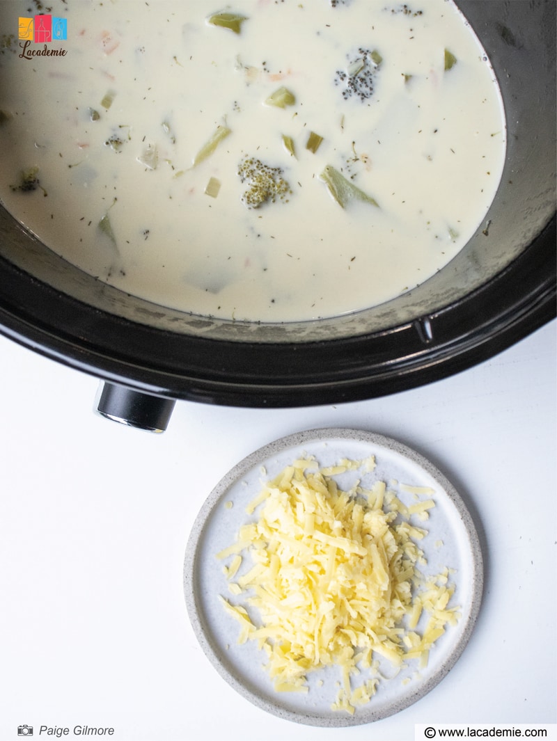 Grated Cheddar Cheese And Blend Soup