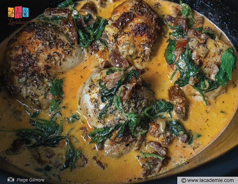 Serve Your Crockpot Tuscan Chicken