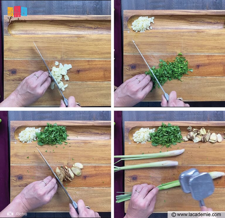 Chop Garlic And Cilantro Finely