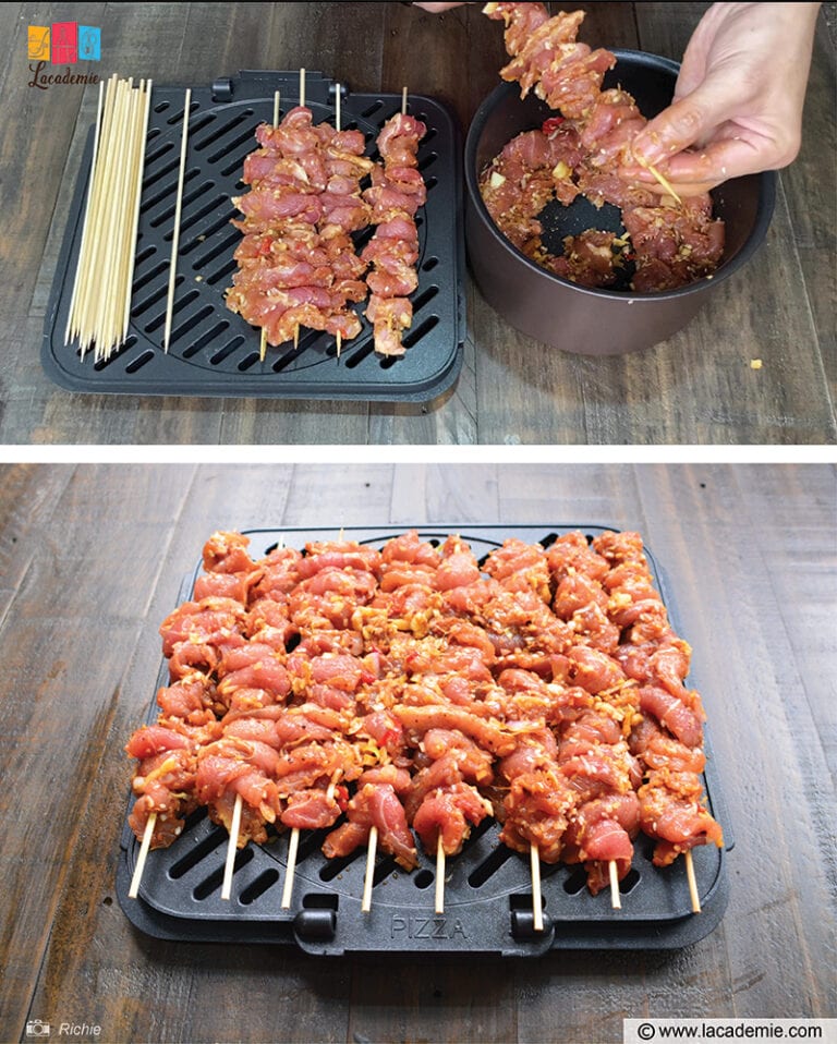 Pork Pieces On The Skewers