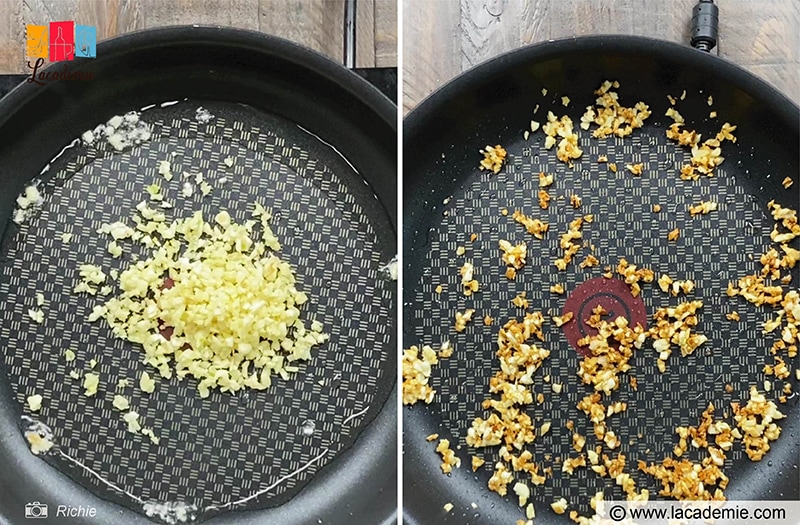 Add The Minced Garlic To A Heated Pan