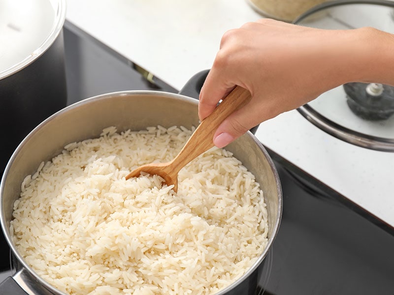 Cooking Rice On Stove Kitchen