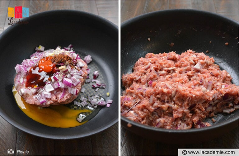 Ground Meat With The Diced Red Onion