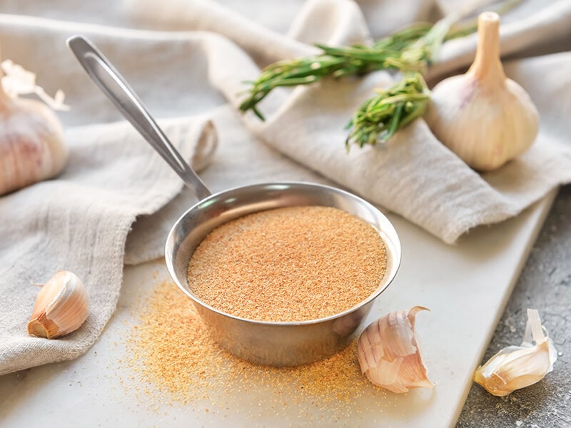 Bowl With Powdered Garlic