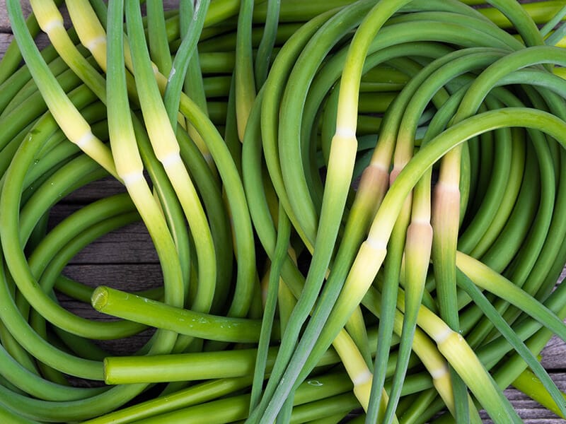 Green Stalks Of Garlic