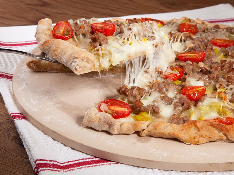 Meat Pizza On Baking Stone