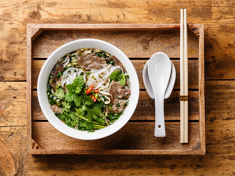 Pho Bo Soup In Tray