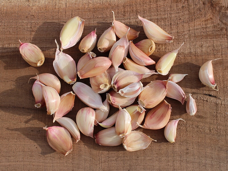 Pink And Brown Garlic Cloves