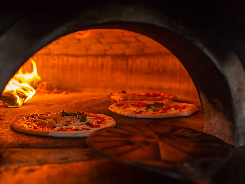 Pizza in Woodfire Oven