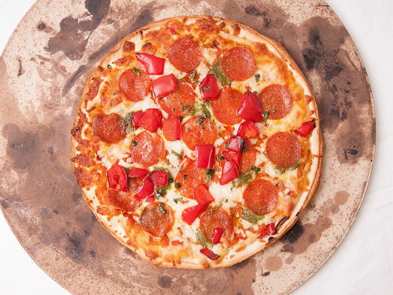 Pizza With Red Peppers