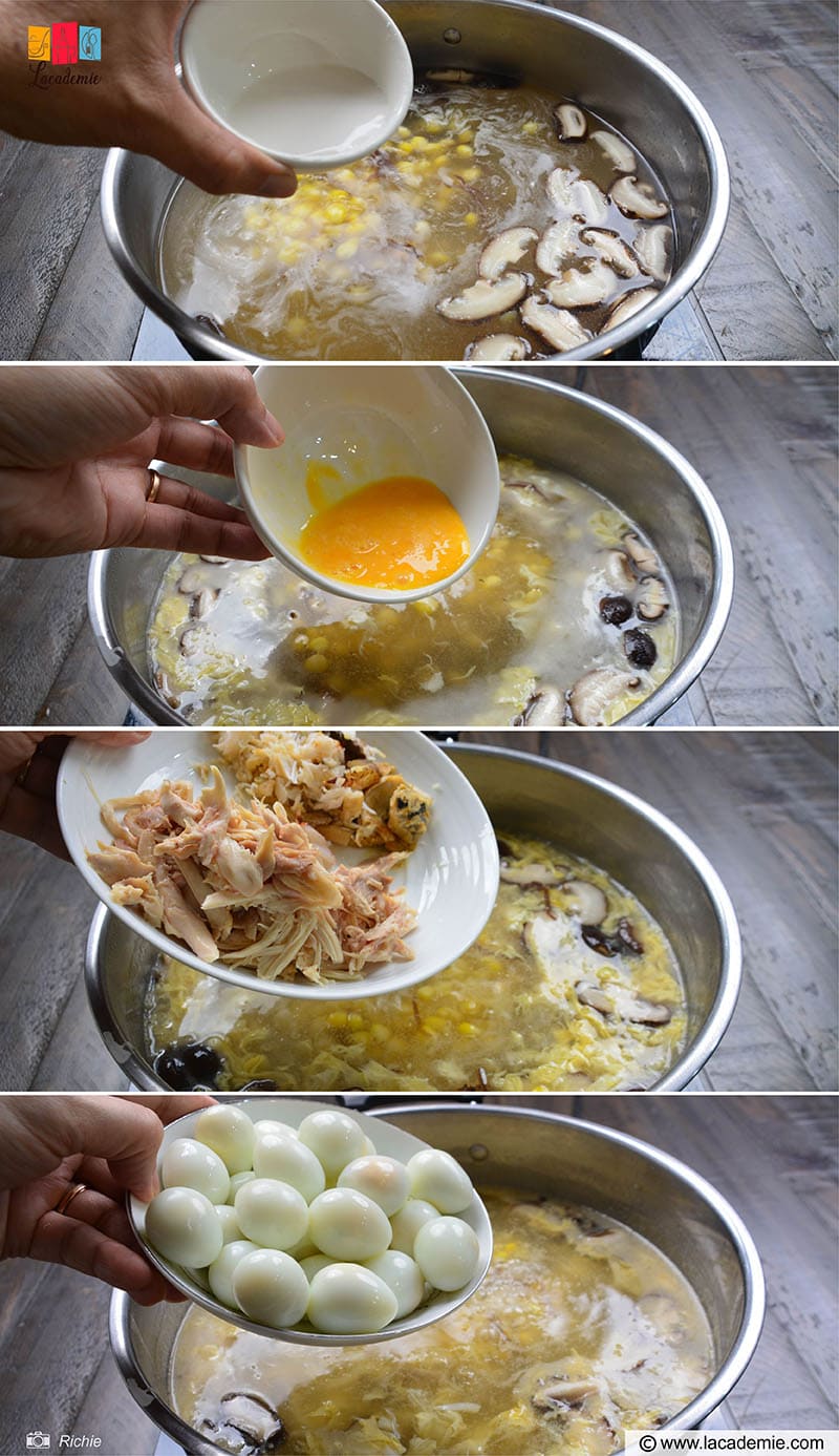 Add Crab Shredded Chicken Quail Eggs