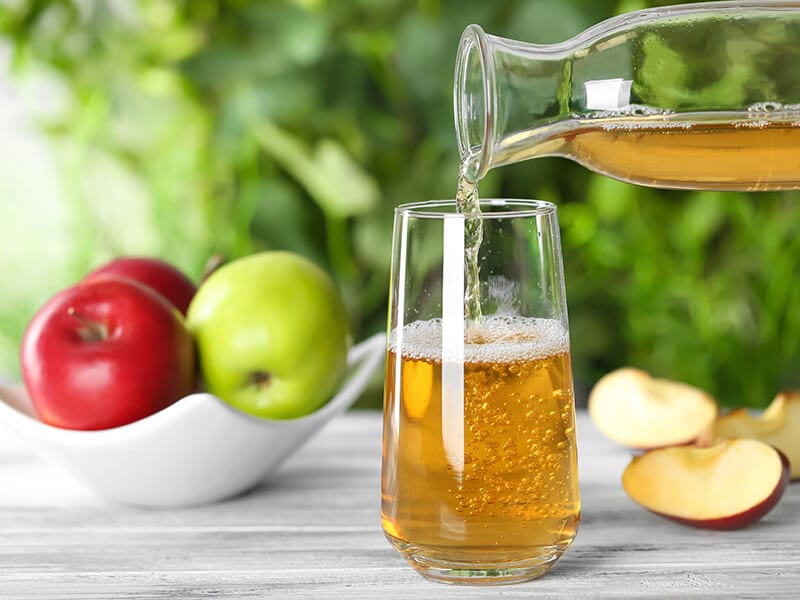 Apple Juice Glass On Table