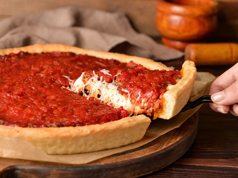 Bowl Shape Of Chicago Pizza