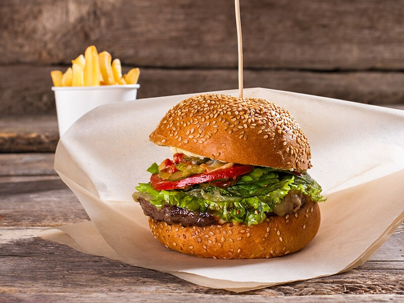 Burger On Wax Paper