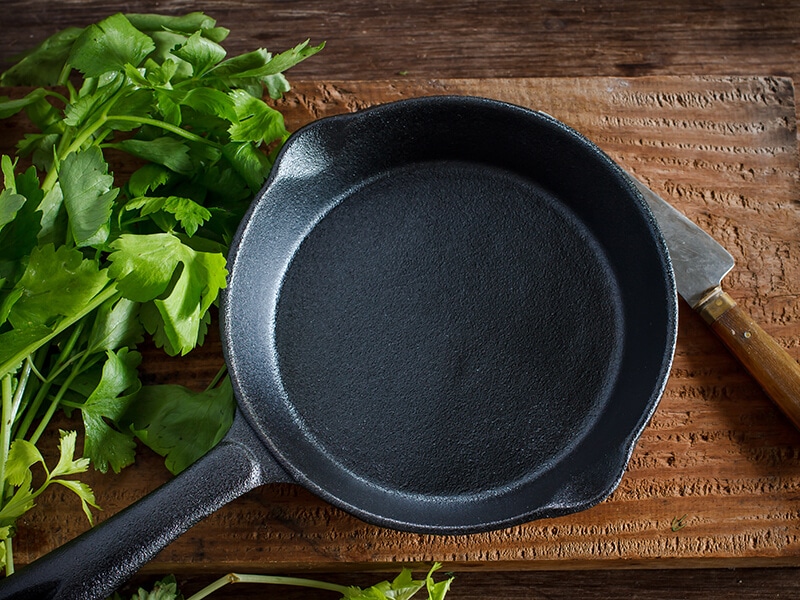 Cast Iron Skillet With Vegetable