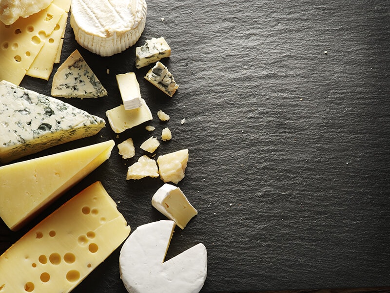 Cheeses On Black Board