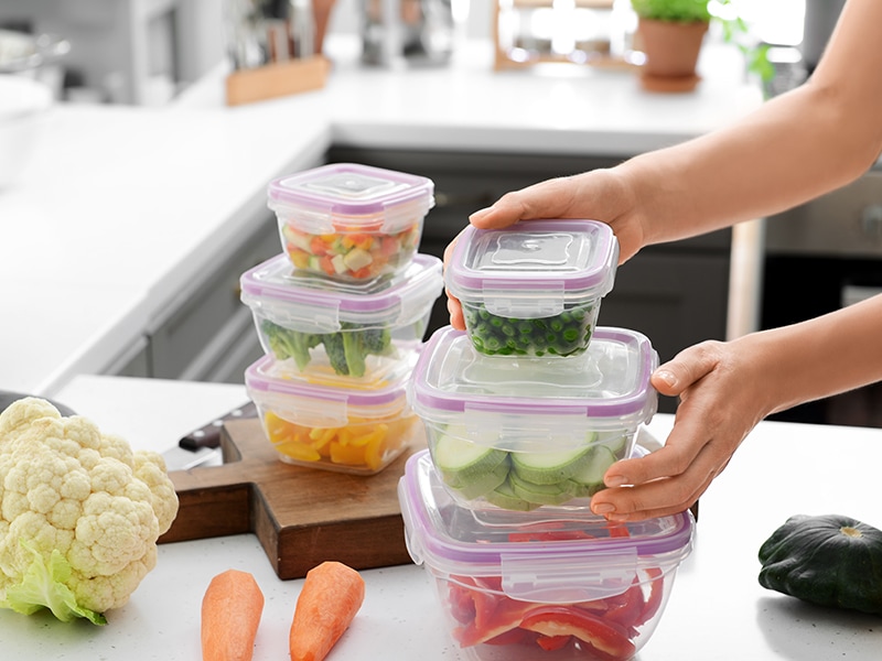 Containers With Fresh Vegetables