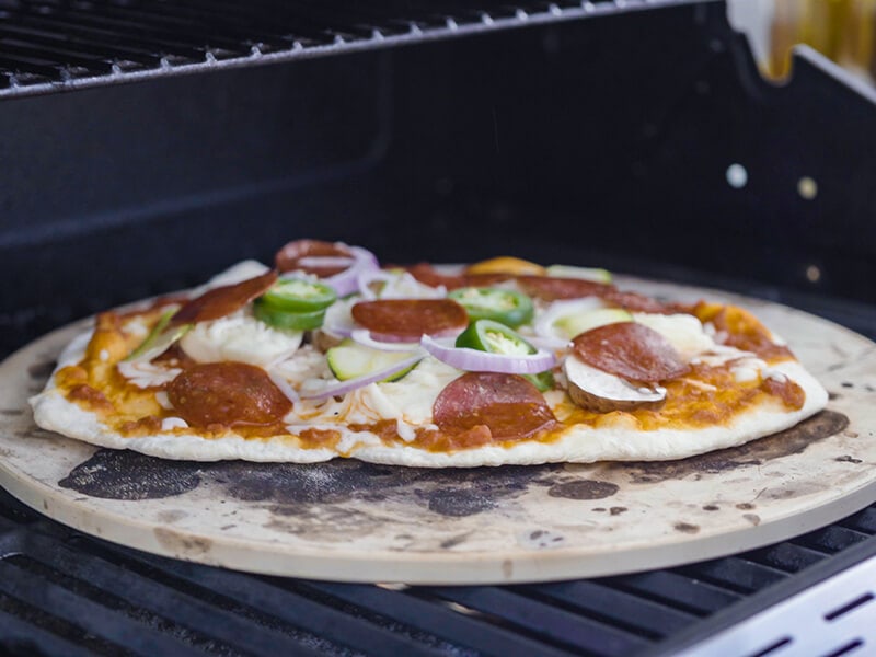 Cooking Pizza Gas Grill