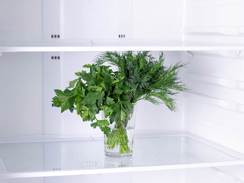 Fresh Herbs In Refrigerator