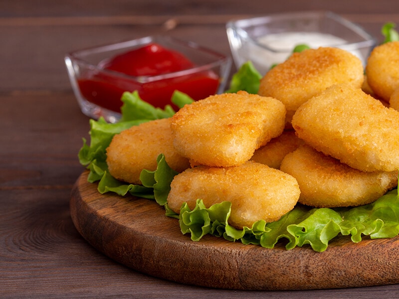 Fried Chicken Nuggets With Sauce