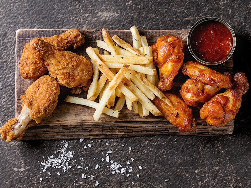 Fried Chicken With French Fries