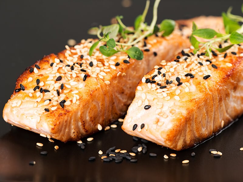 Grilled Salmon Sesame Seeds