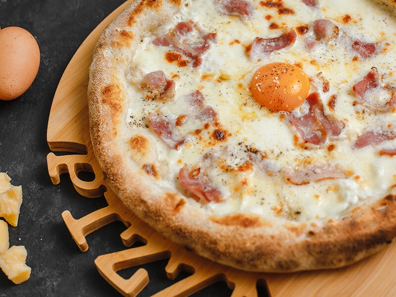 Homemade Carbonara Pizza