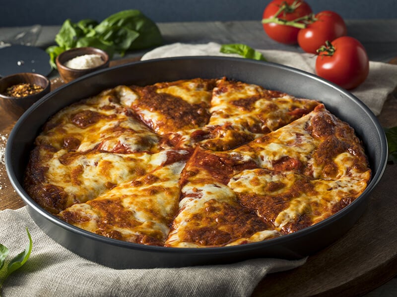 Homemade Cheese Pan Pizza