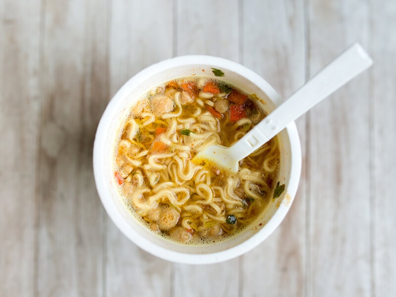 Instant Ramen In Plastic