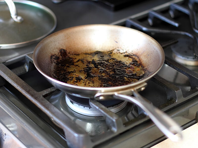 Leftover Grease Char On Stainless Steel