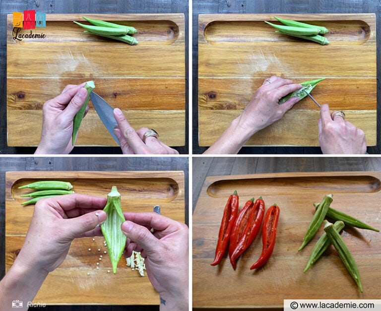 Make A Cut On Each Okra