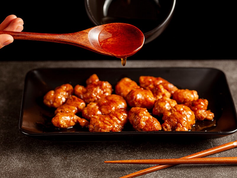 Mandarin Orange Chicken Served