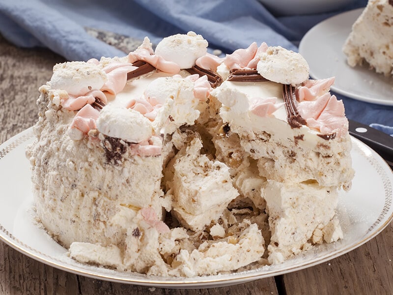 Meringue Cake In Table